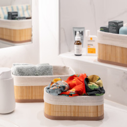 Estia Καλαθι Οργανωσης Bamboo Essentials 30x20cm me Επενδυση