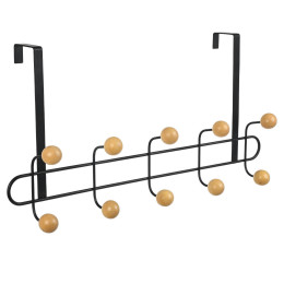 Κρεμαστρα Πορτας Μεταλλικη 52x7.5x23cm 10 Θεσεων Μαυρη