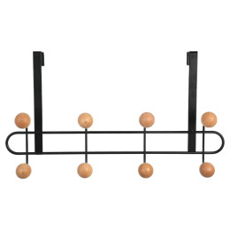 Κρεμαστρα Πορτας Μεταλλικη 41x7.5x23cm 8 Θεσεων Μαυρη
