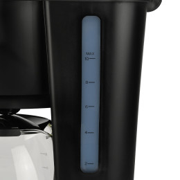 Estia Καφετιερα Φιλτρου oak Πλαστικη 1000w με Γυαλινη Κανατα 1.25lt Μαυρη