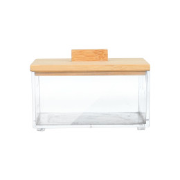 Κουτι Αποθηκευσης & Οργανωσης Bamboo Τετραγωνο  9x9x6cm με Καπακι