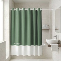 Estia Κουρτινα Μπανιου Αδιαβροχη Πολυεστερικη Tone lab 180x194cm Mosslight