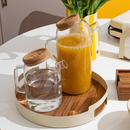 Estia Κανατα Γυαλινη 1200ml με Καπακι Φελλου