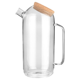 Estia Κανατα Γυαλινη 1800ml με Καπακι Φελλου