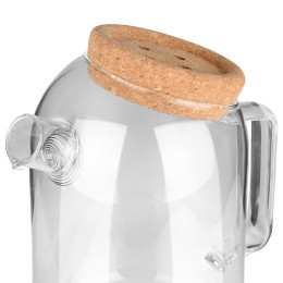 Estia Κανατα Γυαλινη 1200ml με Καπακι Φελλου