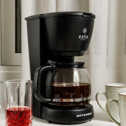 Estia Καφετιερα Φιλτρου Intense Dark Πλαστικη 1000w με Γυαλινη Κανατα 1.25lt ματ