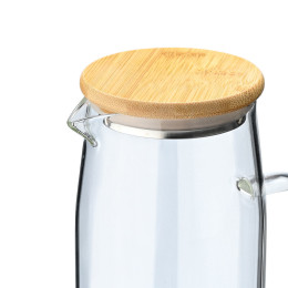 Estia Κανατα Bamboo Essentials Γυαλινη 1000ml με Καπακι