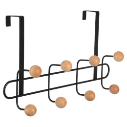 Κρεμαστρα Πορτας Μεταλλικη 41x7.5x23cm 8 Θεσεων Μαυρη