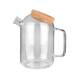 Estia Κανατα Γυαλινη 1200ml με Καπακι Φελλου