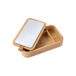 Estia Κουτι Οργανωσης και Αποθηκευσης Bamboo Essentials με Καθρεφτη 23x13,50x4cm