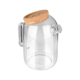 Estia Κανατα Γυαλινη 1200ml με Καπακι Φελλου