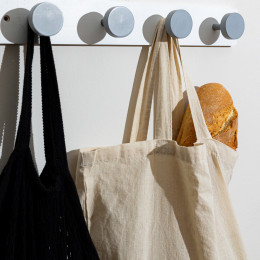 Estia Κρεμαστρα Τοιχου Ξυλινη 60x6x6cm 6 Θεσεων Λευκη