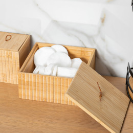 Estia Κουτι Αποθηκευσης και Οργανωσης Bamboo Essentials 15x15x7cm