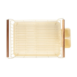 Estia Πιατοθηκη Allure Μεταλλικη με Ξυλινες Λαβες Ivory