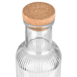 Estia Μπουκαλι Γυαλινο 1000ml Αναγλυφο με Φελλο Διαφανο