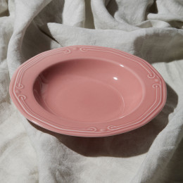 Estia Πιατο Βαθυ Athénée Πορσελανινο Αναγλυφο 23cm  Rose