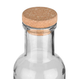 Estia Μπουκαλι Γυαλινο 1000ml με Καπακι Φελλου Γκρι