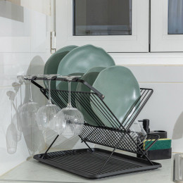 Estia Πιατοθηκη Αναδιπλουμενη Μεταλλικη Μαυρη 2 Επιπεδων