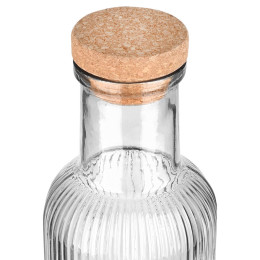 Estia Μπουκαλι Γυαλινο 1000ml Αναγλυφο με Φελλο Γκρι