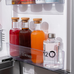 Estia Μπουκαλι Γυαλινο 1000ml Αναγλυφο με Φελλο Γκρι