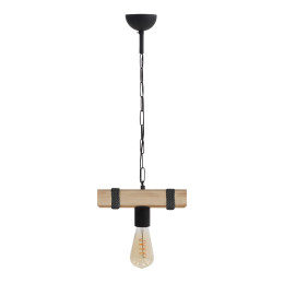 Φωτιστικό Οροφής Vero Megapap e27 Ξύλινο Μονόφωτο Χρώμα Φυσικό - Μαύρο 25x8x65εκ.