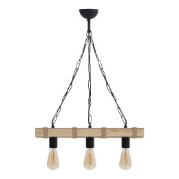 Φωτιστικό Οροφής Vero Megapap e27 Ξύλινο Τρίφωτο Χρώμα Φυσικό 50x8x65εκ.