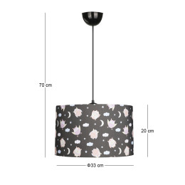 Φωτιστικό Οροφής Tale Megapap e27 Ύφασμα pvc Μονόφωτο Πολύχρωμο Ø33x70εκ.