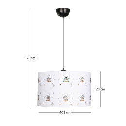 Φωτιστικό Οροφής Tale Megapap e27 Ύφασμα pvc Μονόφωτο Πολύχρωμο Ø33x70εκ.