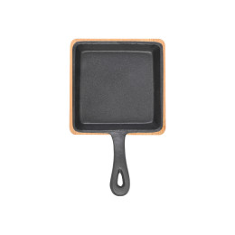 Estia Τηγανι Σερβιρισματος Iron Mantemenio 14cm με Βαση Bamboo