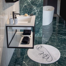 Estia Ταπετο Μπανιου Line art Αντιολισθητικο 80x80cm Λευκο