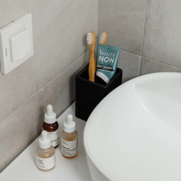 Estia Ποτηρακι Μπανιου Tiles Κεραμικο 7.5x11cm Μαυρο