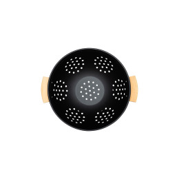 Estia Σουρωτηρι Ζυμαρικων Bamboo Essentials Μεταλλικο με Λαβες 24x24x13.7cm Μαυρο