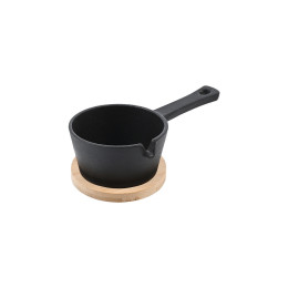 Estia Τηγανι Σερβιρισματος Iron Μαντεμενιο Βαθυ 9.5cm με Βαση Bamboo