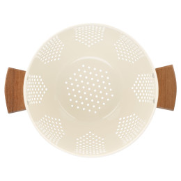 Estia Σουρωτηρι Ζυμαρικων Allure Ανοξειδωτο 22cm με Ξυλινες Λαβες Ivory