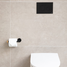 Estia Χαρτοθηκη Επιτοιχια Bamboo Essentials Μεταλλικη Μαυρη