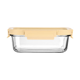 Estia Φαγητοδοχειο Click&seal Γυαλινο 1050ml 21.6x16.5x7.4cm με Καπακι Πλαστικο Ivory