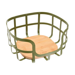 Estia Φρουτιερα Bamboo Essentials Μεταλλικη 24x24x12.7cm Λαδι