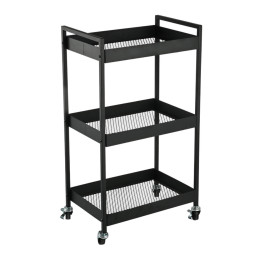 Estia Τρολεϊ Αποθηκευσης Modus Μεταλλικο με 3 Ραφια Μαυρο