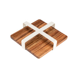 Estia Χαρτοπετσετοθηκη Τετραγωνη Allure Μεταλλικη Ivory