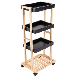 Estia Τρολεϊ Αποθηκευσης Bamboo Essentials 4 Επιπεδων 40x30x88cm Μαυρο