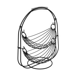 Φρουτιερα 2 Θεσεων Metal Black Μεταλλικη 37χ20x42cm Μαυρη