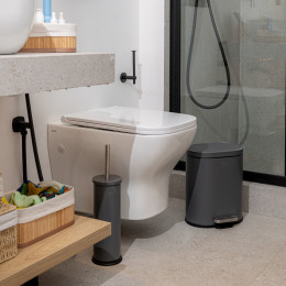 Estia Χαρτοδοχειο Μπανιου Ovoid Soft Close 6lt Γκρι