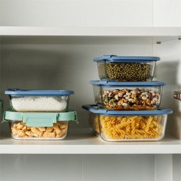 Estia Φαγητοδοχειο Colorseal Γυαλινο 1520ml 23.5x17.8x7.6cm με Καπακι Σιλικονης Μπλε