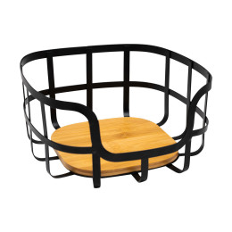 Estia Φρουτιερα Bamboo Essentials Μεταλλικη 24x24x12.7cm Μαυρη