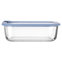 Estia Φαγητοδοχειο Colorseal Γυαλινο 1520ml 23.5x17.8x7.6cm με Καπακι Σιλικονης Μπλε