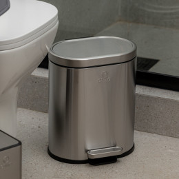 Estia Χαρτοδοχειο Μπανιου Ovoid Soft Close 6lt Ινοξ