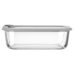 Estia Φαγητοδοχειο Colorseal Γυαλινο 1520ml 23.5x17.8x7.6cm με Καπακι Σιλικονης Γκρι