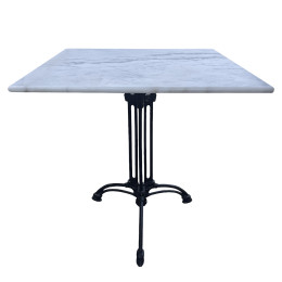 Τραπέζι Κήπου ArteLibre QUADRILIS Λευκό/Μαύρο Μάρμαρο/Μέταλλο 70x70x71cm