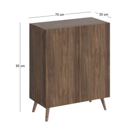 Παπουτσοθήκη Luce Megapap Χρώμα Καρυδί 70x35x85εκ.