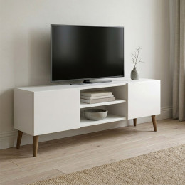 Έπιπλο Τηλεόρασης Etna Megapap Χρώμα Λευκό 150x30x45εκ.